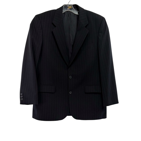 Brooks Brothers Mens Navy Blue Pinstripe Wool 2 Piece Suit Pleated Cuffed Israel